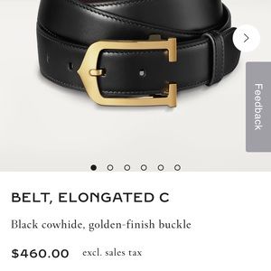 Vintage Cartier Elongate C Leather Belt